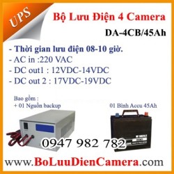 Bộ nguồn lưu điện cho 04 camera DA-4CB/45Ah 12VDC